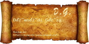 Dömsödi Géza névjegykártya